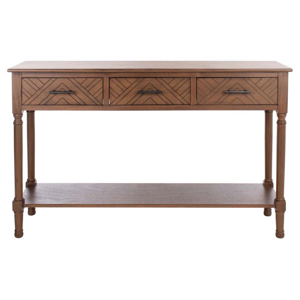 Safavieh Peyton 3 Drawer Console Table - Brown