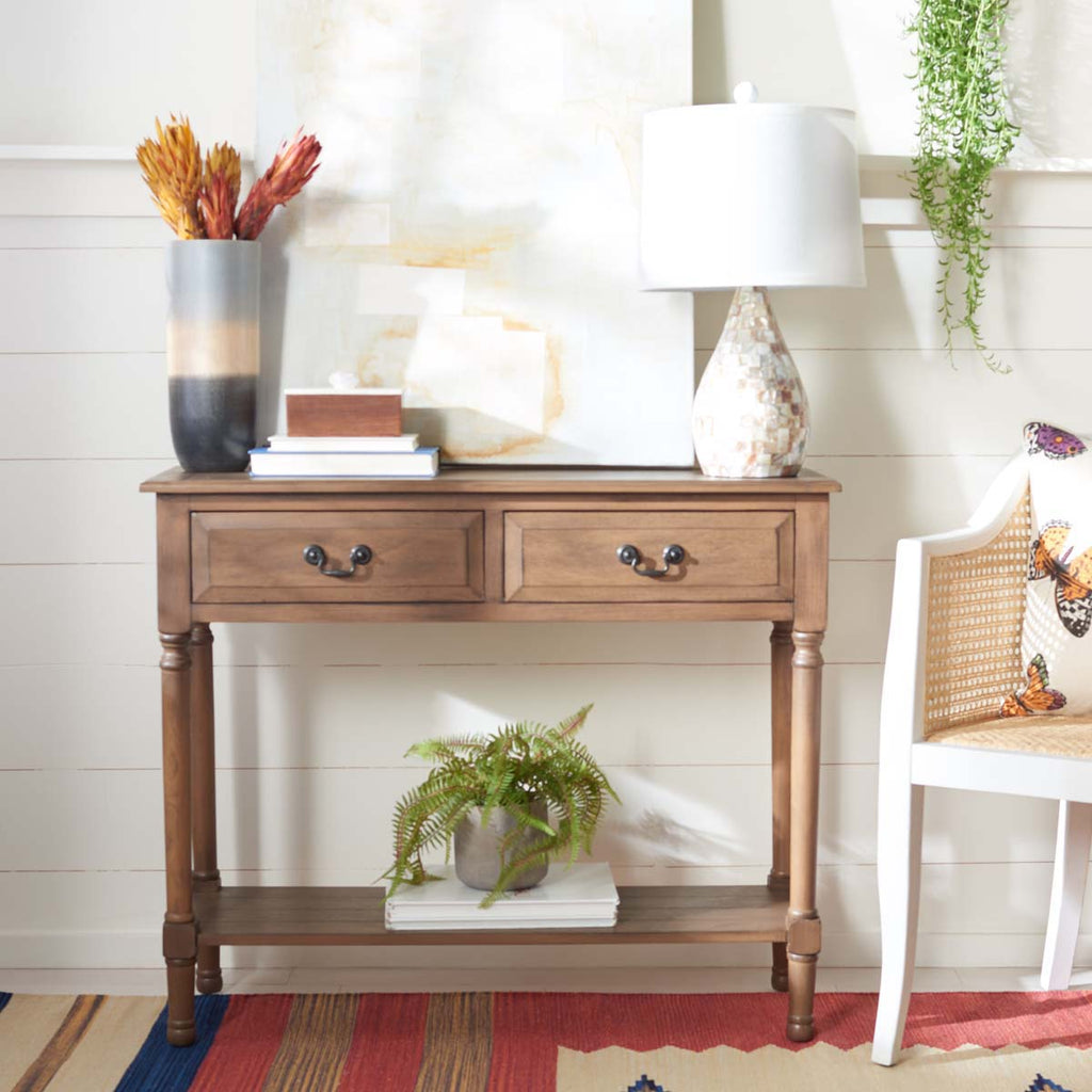 Safavieh Primrose 2 Drawer Console Table-Brown