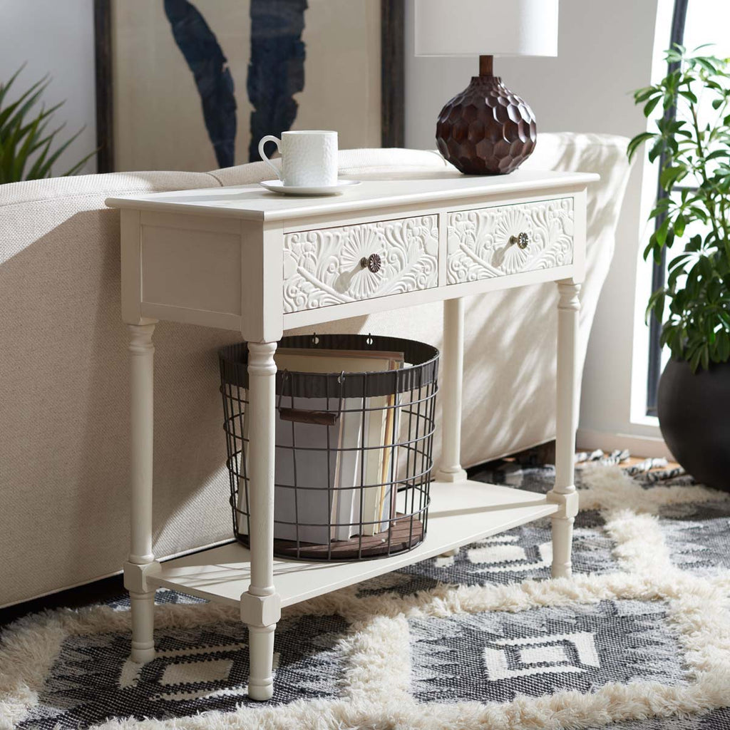 Safavieh Josie 2 Drawer Console Table -Distressed White