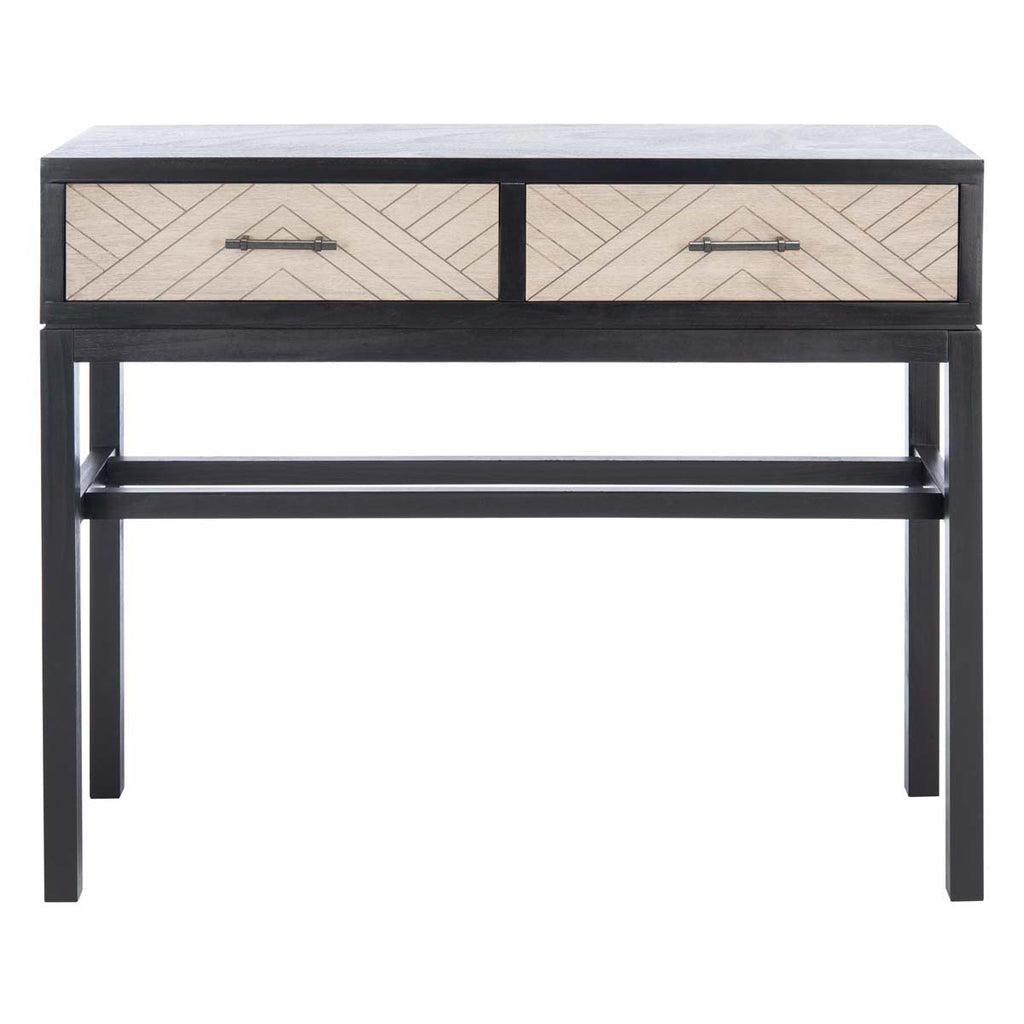 Safavieh Ajana 2 Drawer Console-Black W/ Greige Drawer