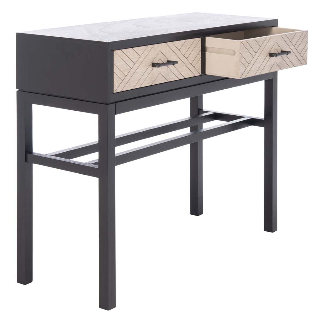 Safavieh Ajana 2 Drawer Console-Black W/ Greige Drawer