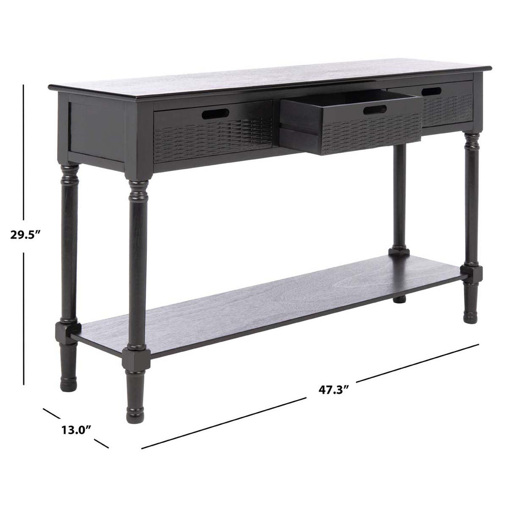 Safavieh Landers 3 Drawer Console-Black