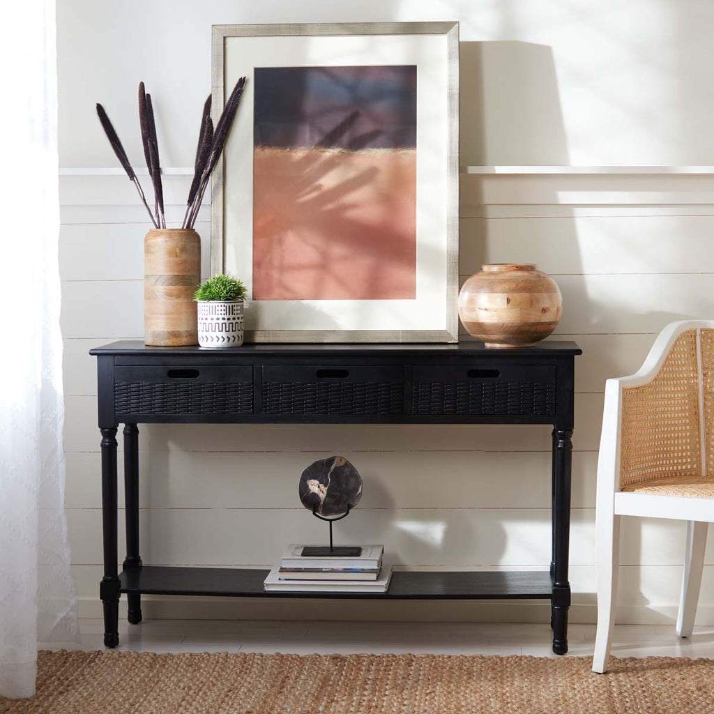 Safavieh Landers 3 Drawer Console-Black