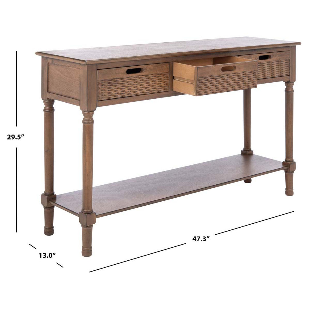 Safavieh Landers 3 Drawer Console-Brown