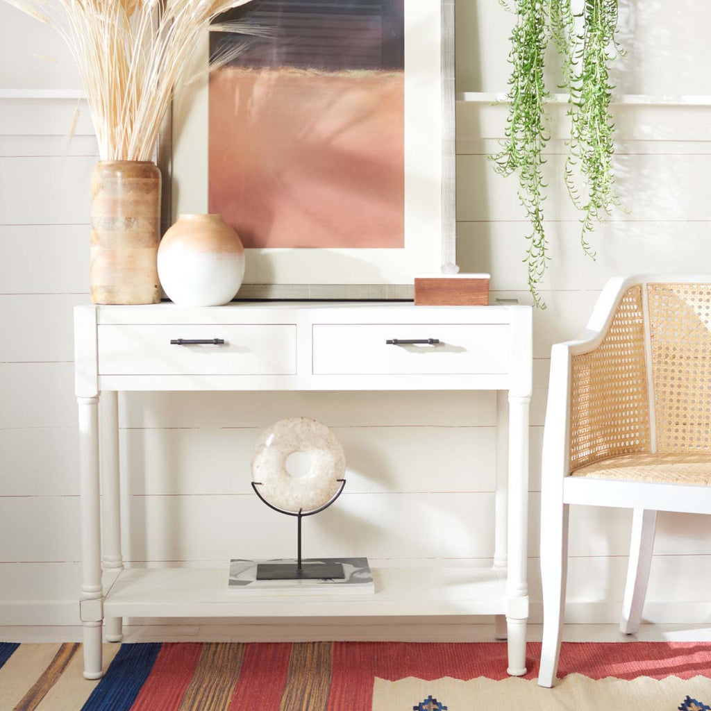 Safavieh Filbert 2 Drawer Console Table-Distressed White