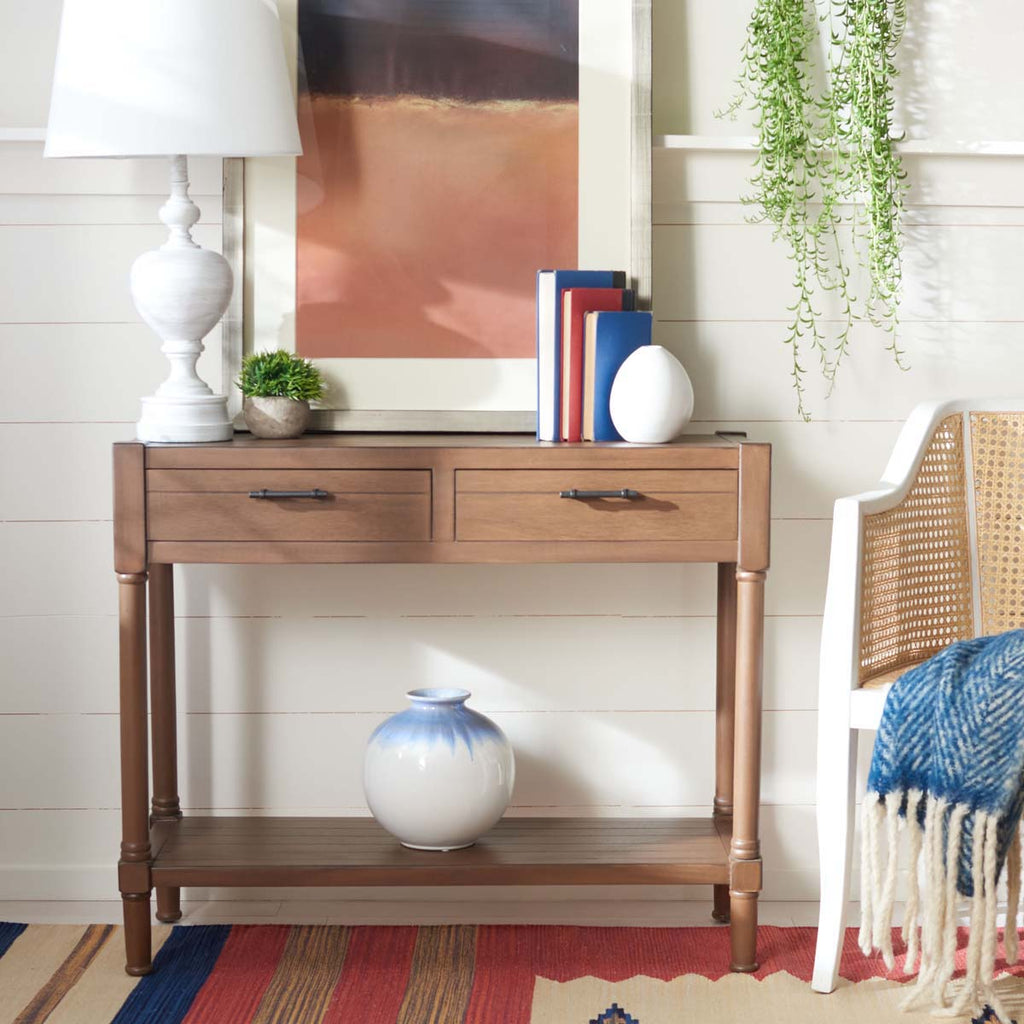 Safavieh Filbert 2 Drawer Console Table-Brown