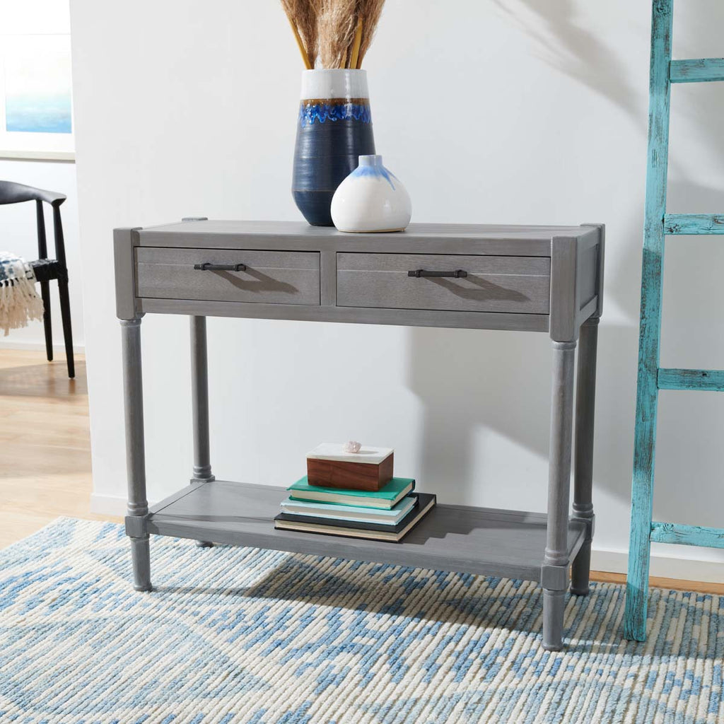 Safavieh Filbert 2 Drawer Console Table - White Wash Grey