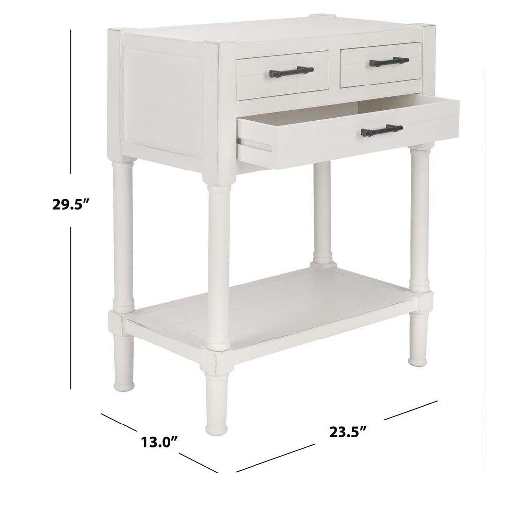 Safavieh Filbert 3 Drawer Console Table-Distressed White