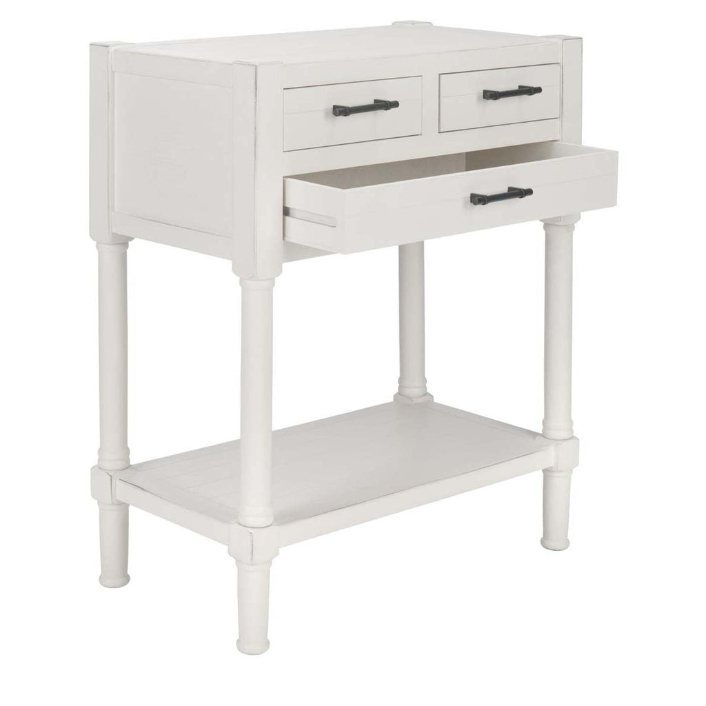 Safavieh Filbert 3 Drawer Console Table-Distressed White