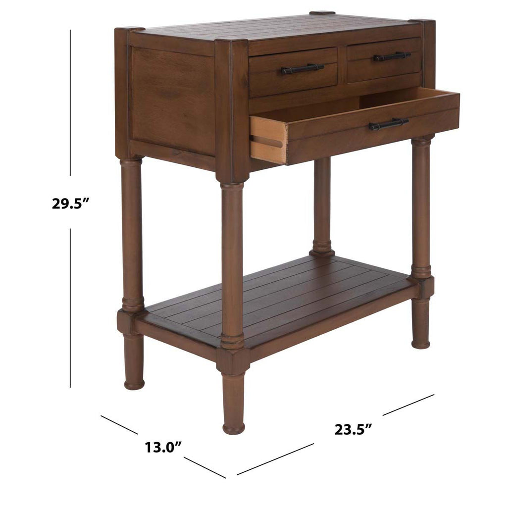 Safavieh Filbert 3 Drawer Console Table-Brown