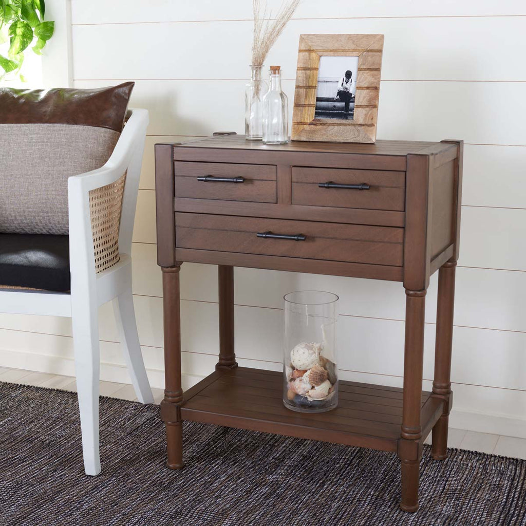 Safavieh Filbert 3 Drawer Console Table-Brown