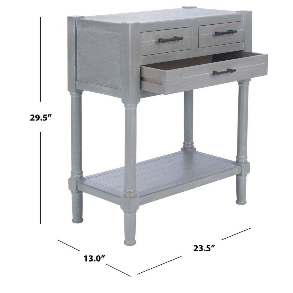 Safavieh Filbert 3 Drawer Console Table-White Washed Grey