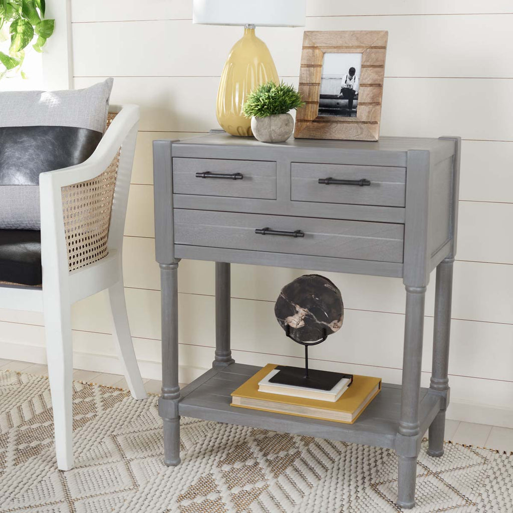 Safavieh Filbert 3 Drawer Console Table-White Washed Grey