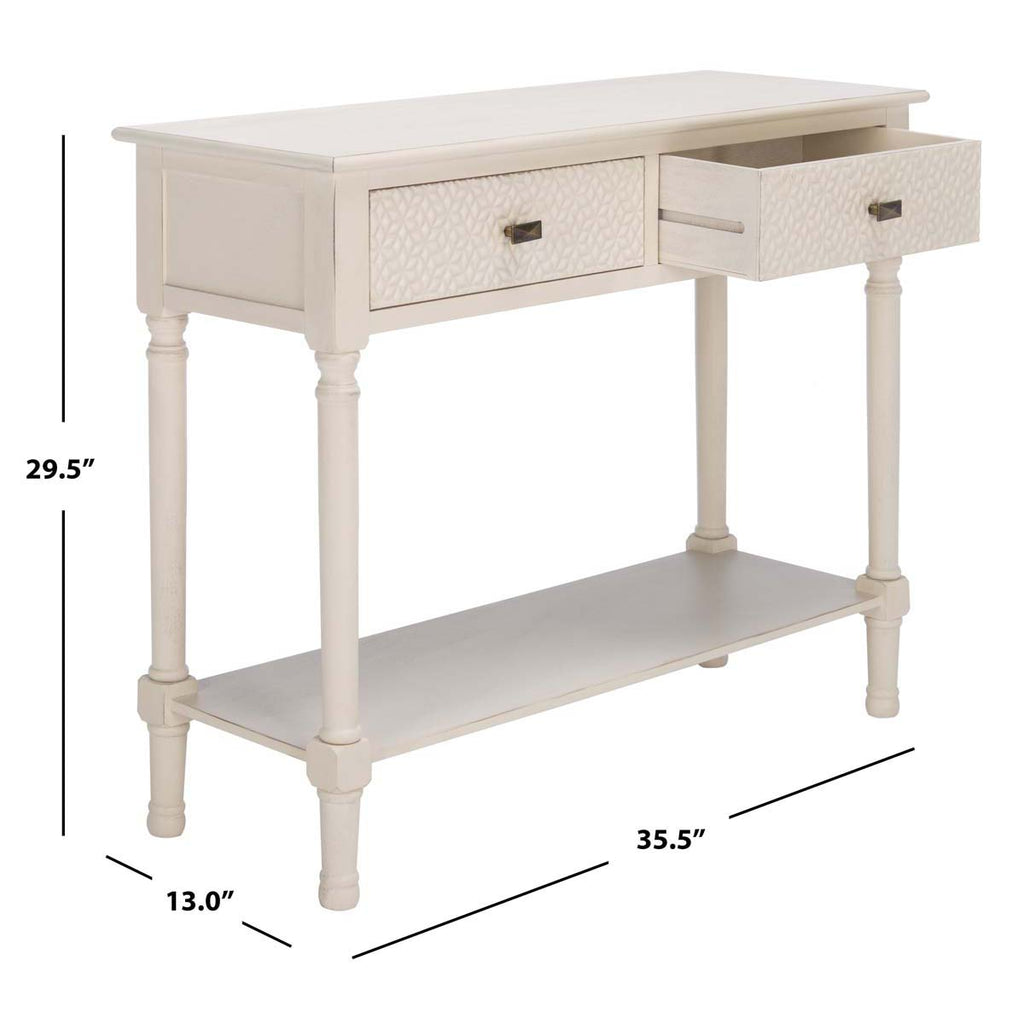 Safavieh Halton 2Drw Console Table-Distressed White