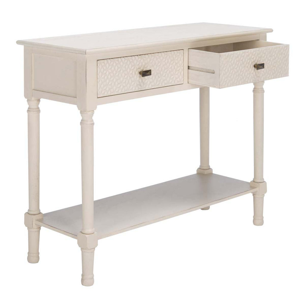 Safavieh Halton 2Drw Console Table-Distressed White