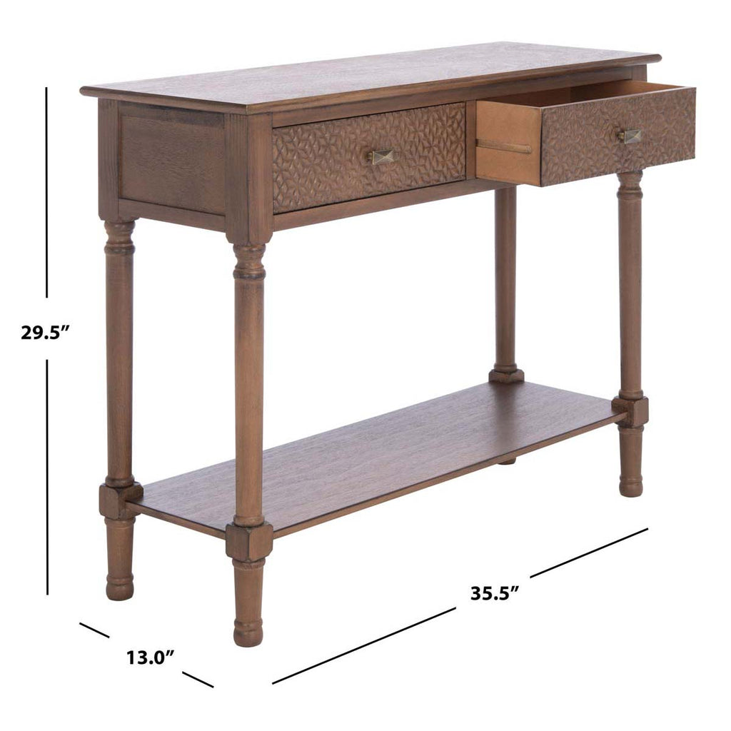 Safavieh Halton 2Drw Console Table-Brown