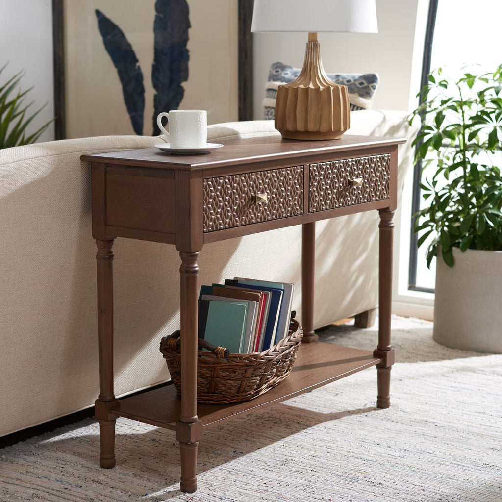 Safavieh Halton 2Drw Console Table-Brown