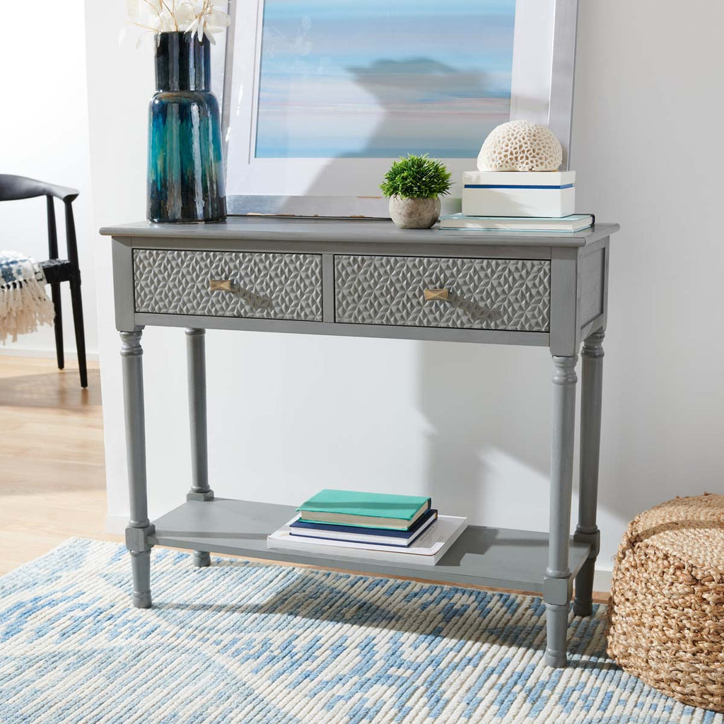 Safavieh Halton 2Drw Console Table - Distressed / Grey