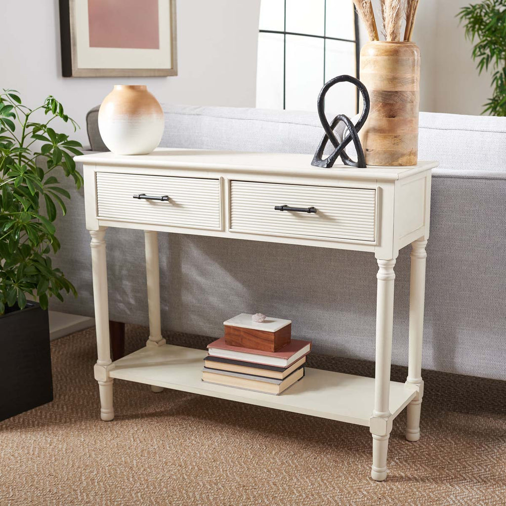 Safavieh Ryder 2Drw Console Table - Distressed / White