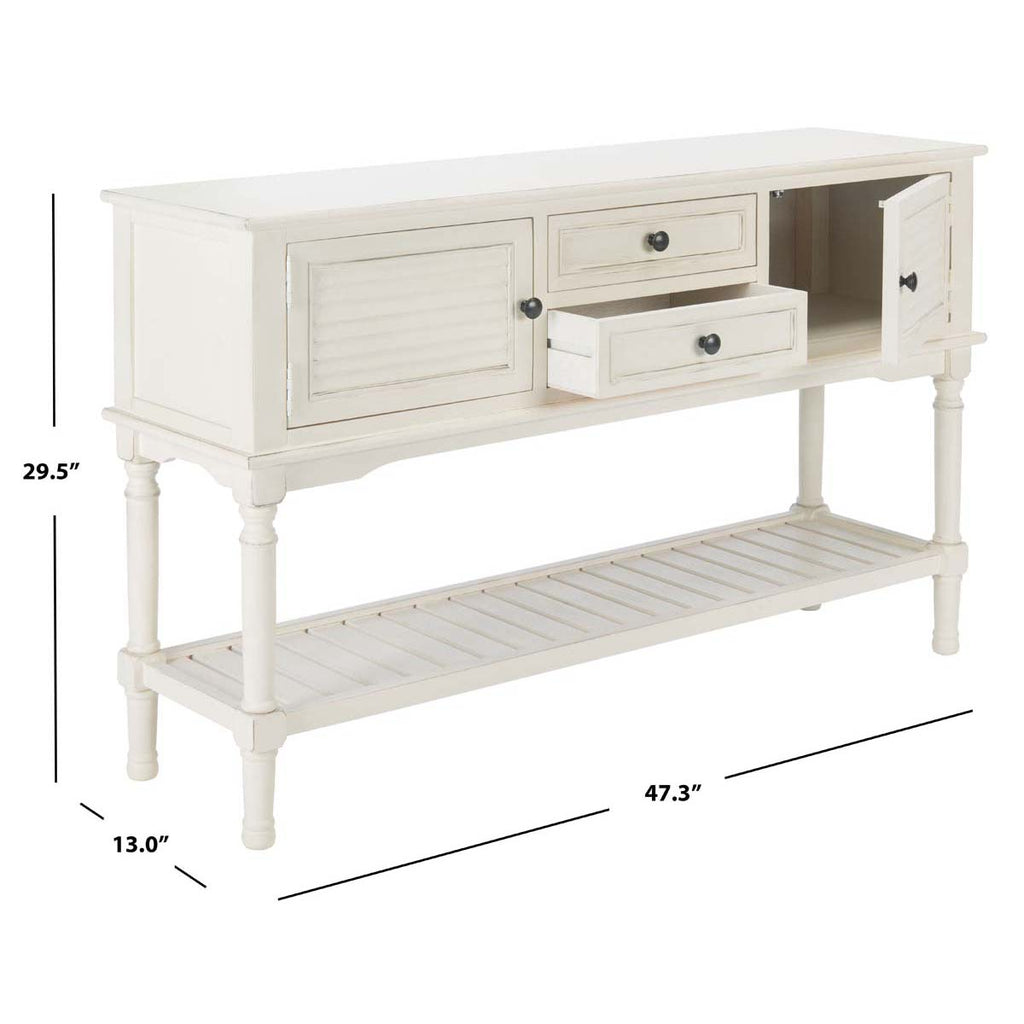 Safavieh Tate 2Drw 2 Door Console Table-Distressed White