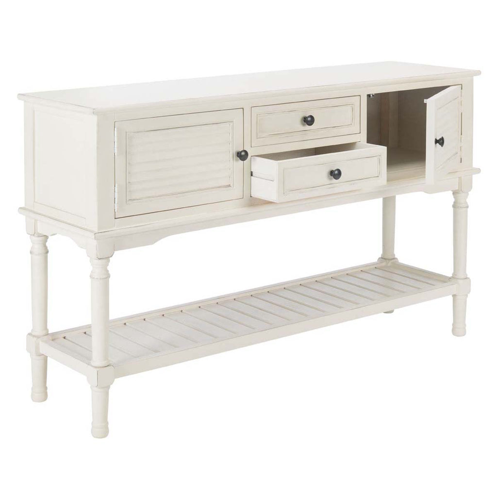 Safavieh Tate 2Drw 2 Door Console Table-Distressed White