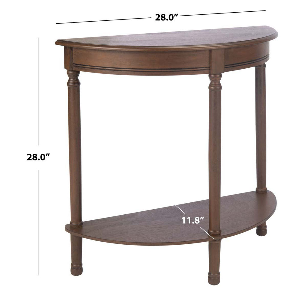 Safavieh Tinsley Half Round Console Table-Brown
