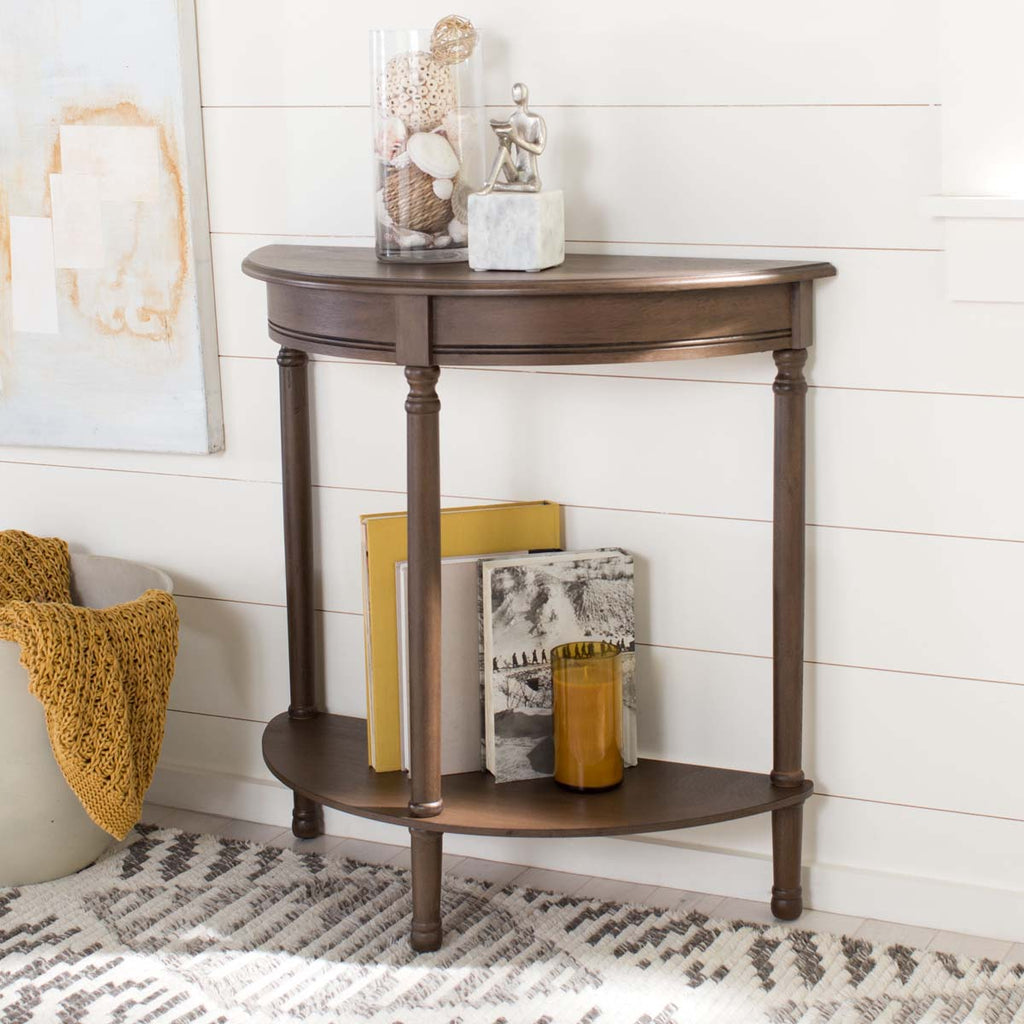 Safavieh Tinsley Half Round Console Table-Brown