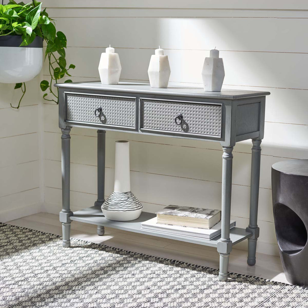 Safavieh Haines 2Drw Console Table - Distressed / Grey