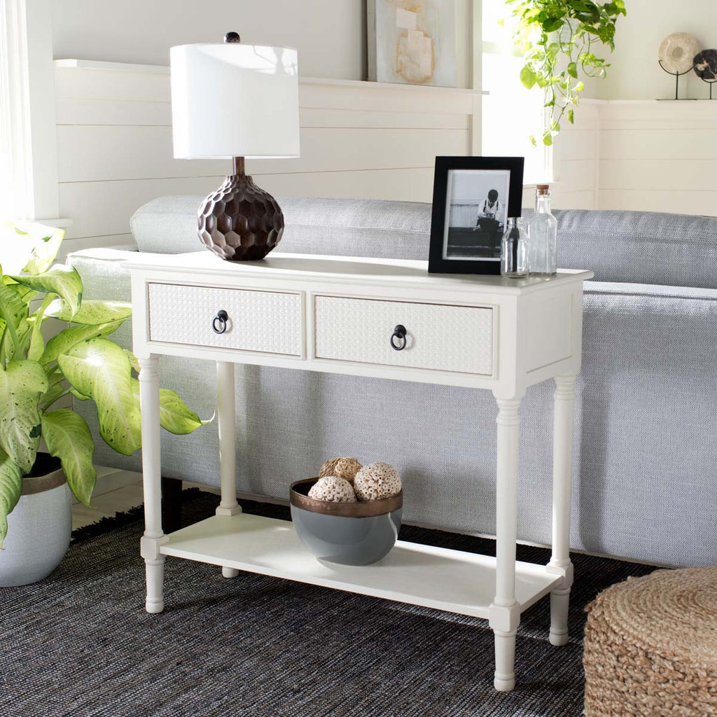 Safavieh Haines 2Drw Console Table-White