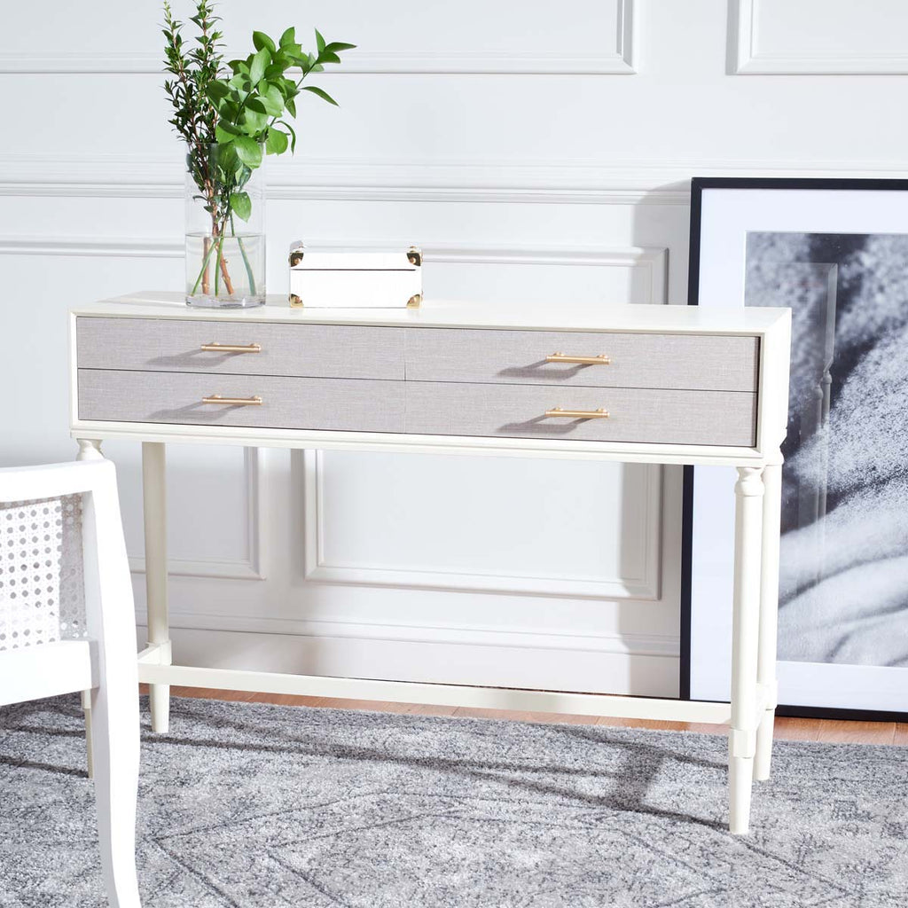 Safavieh Estella 4Drw Console Table - Distrssed White