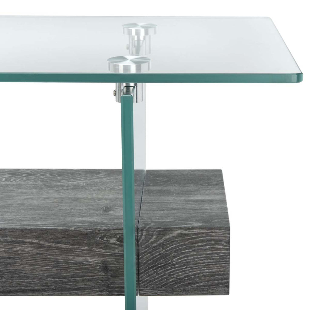 Safavieh Kayley Console Table - Glass/Black Oak Shelf