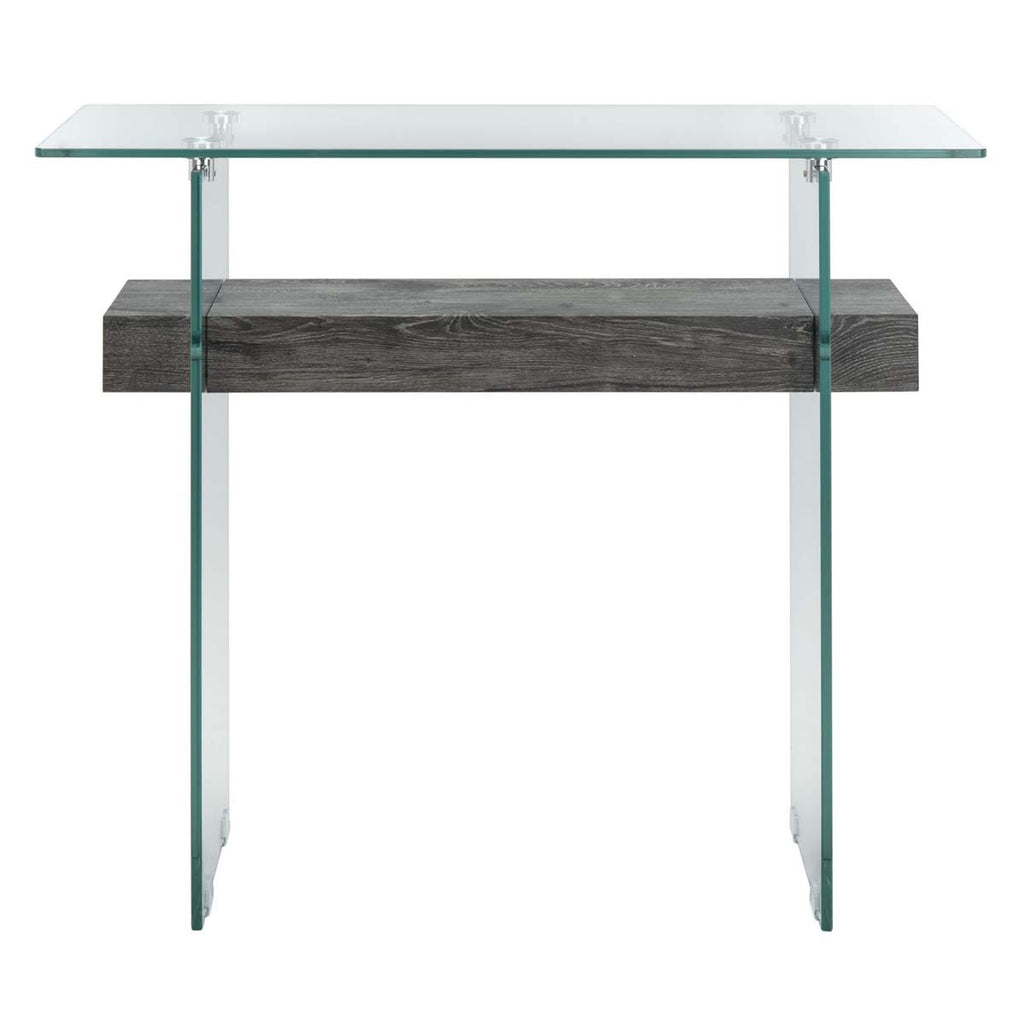 Safavieh Kayley Console Table - Glass/Black Oak Shelf