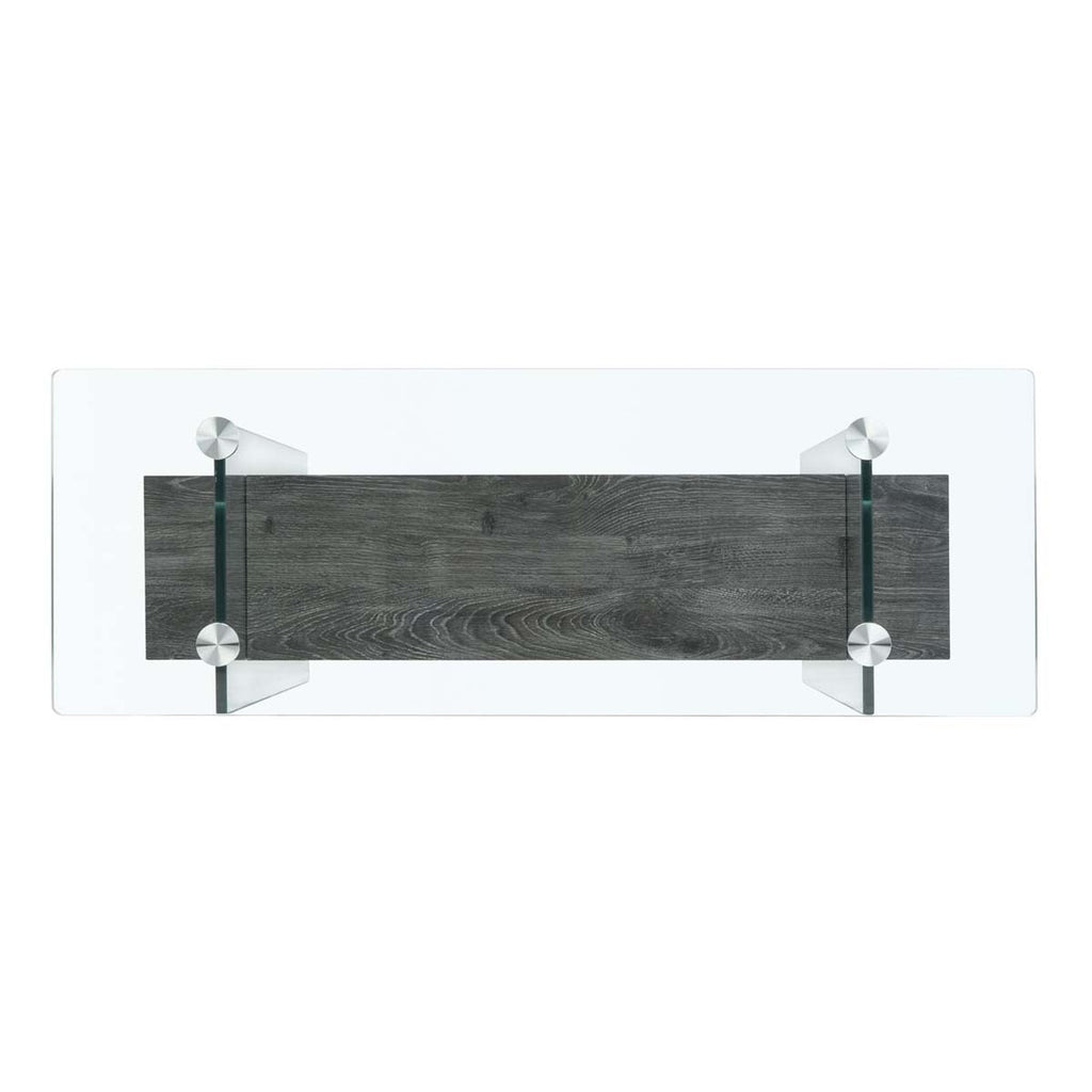 Safavieh Kayley Console Table - Glass/Black Oak Shelf