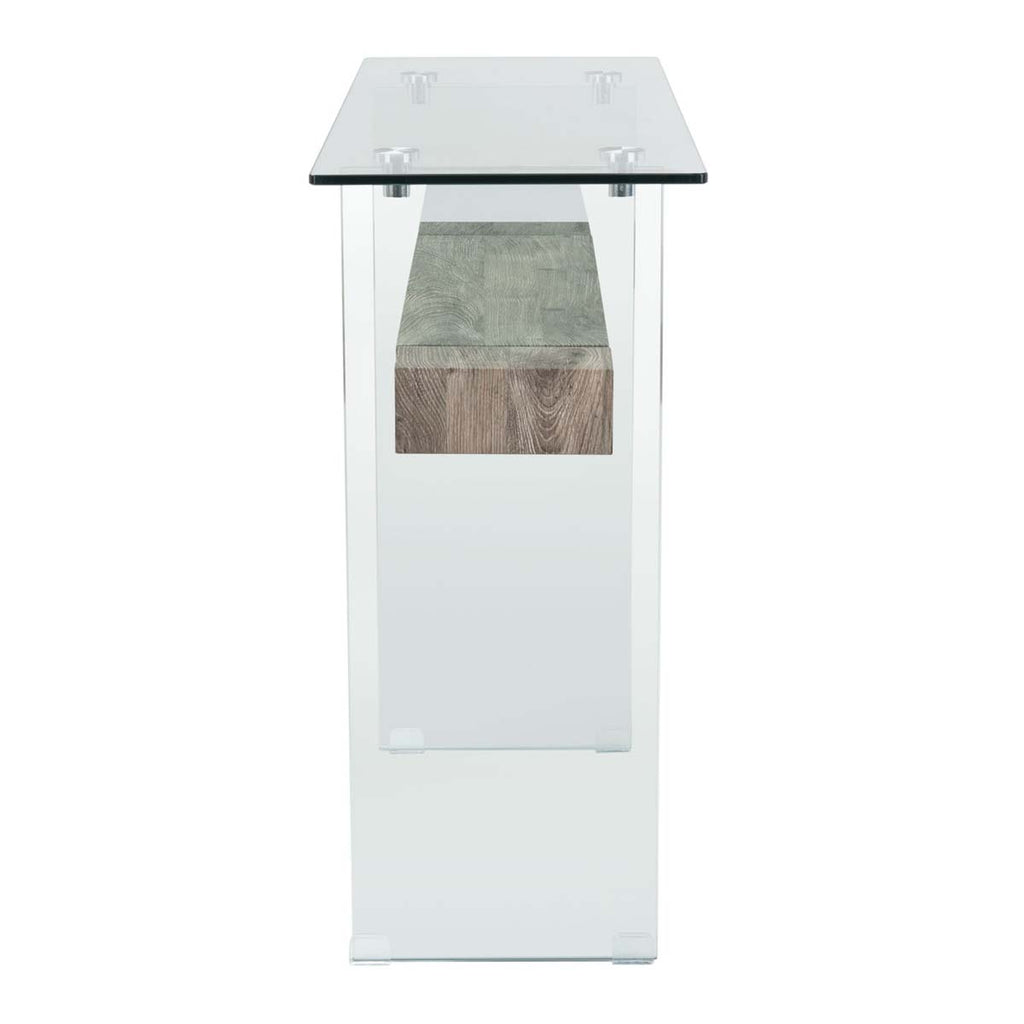 Safavieh Kayley Console Table - Glass/Grey Oak Shelf