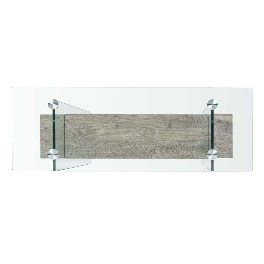 Safavieh Kayley Console Table - Glass/Grey Oak Shelf