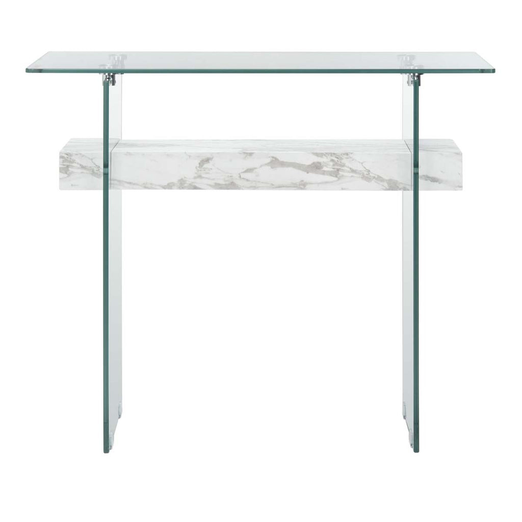 Safavieh Kayley Console Table - Glass/Faux White Marble