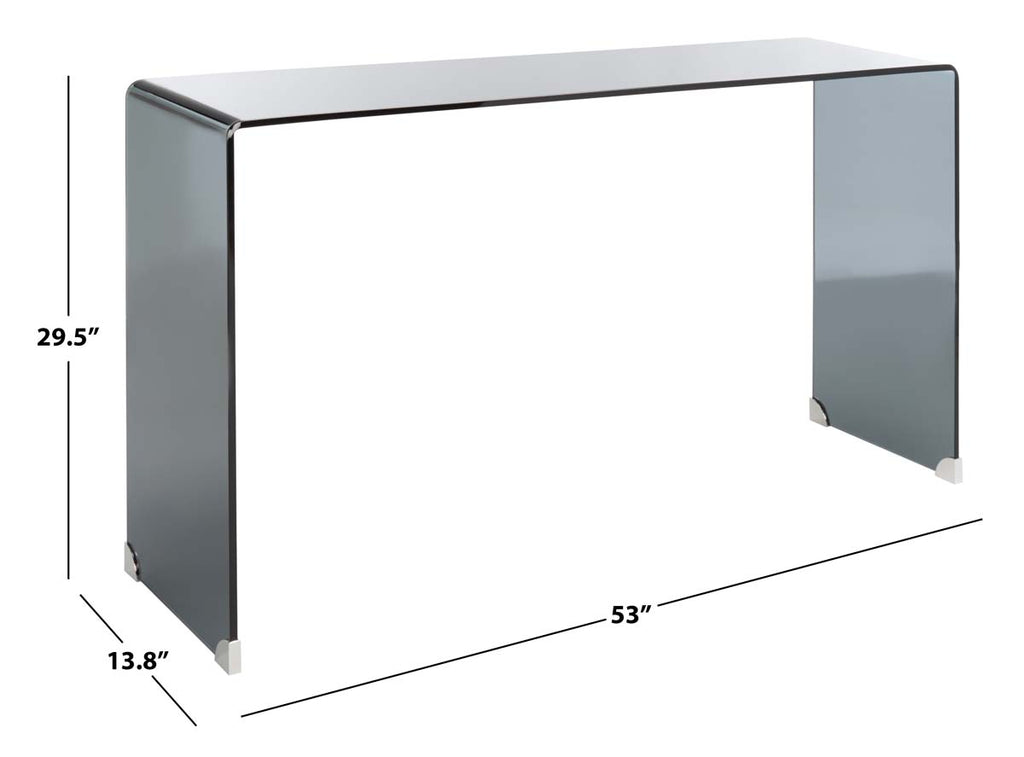 Safavieh Huck Tempered Glass Console Table - Clear / Grey