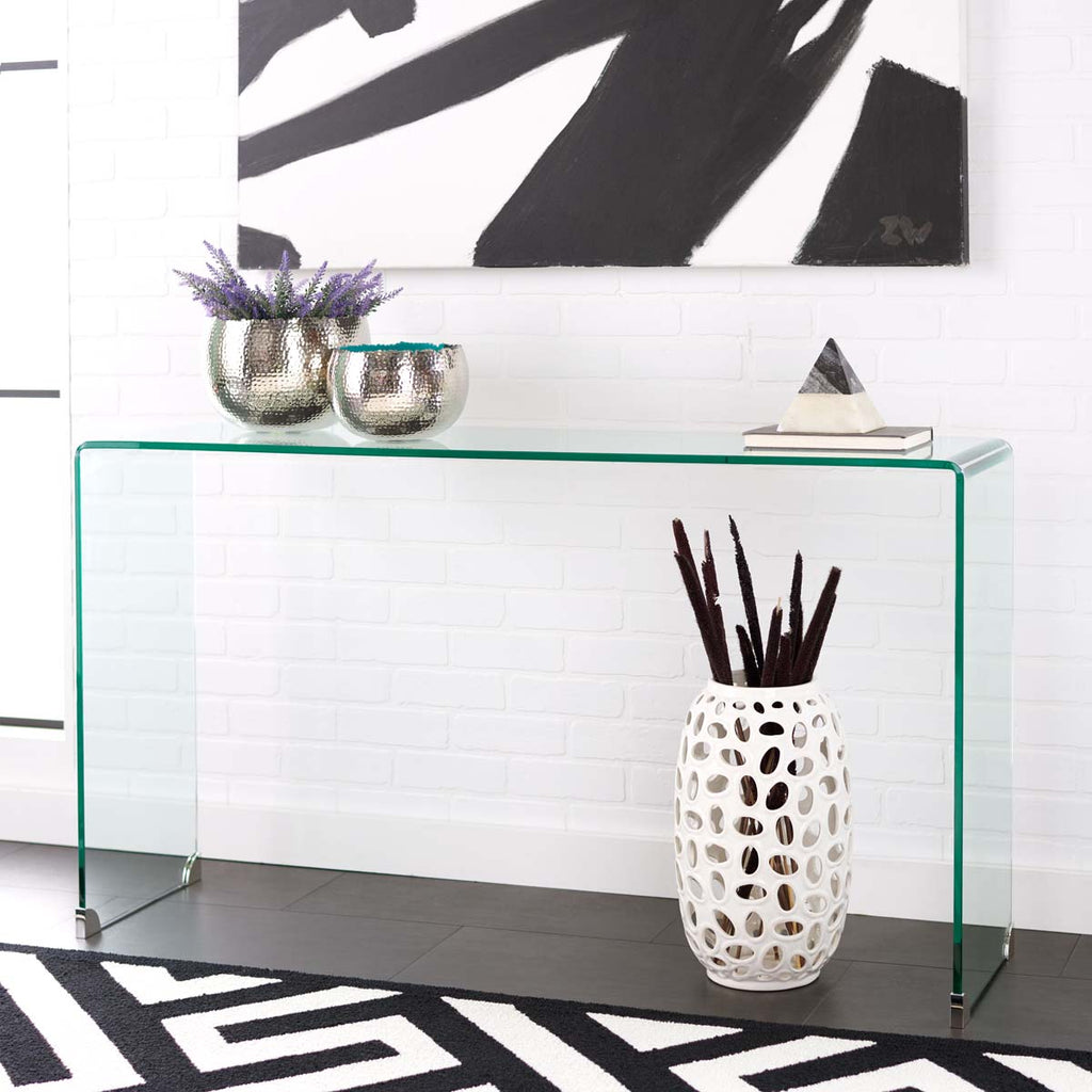 Safavieh Huck Tempered Glass Console Table - Clear