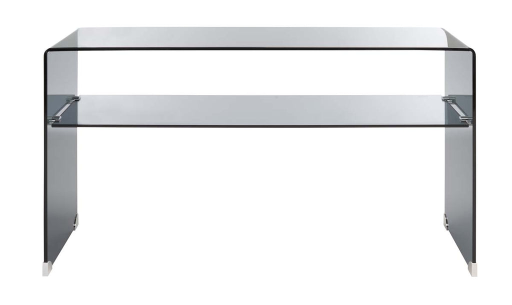 Safavieh Dash Tempered Glass 1 Shelf Console Table - Clear / Grey