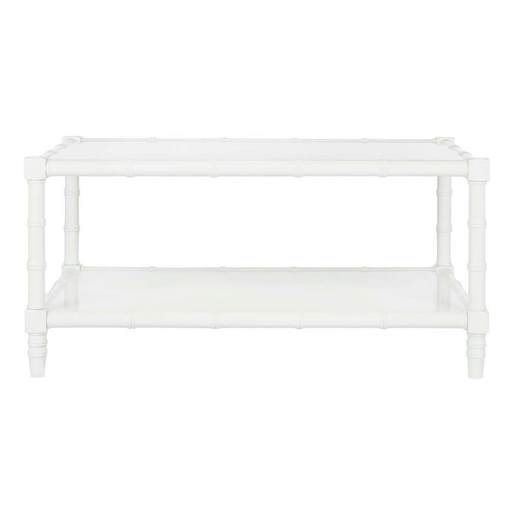 Safavieh Noam Modern Coastal Bamboo Coffee Table - White