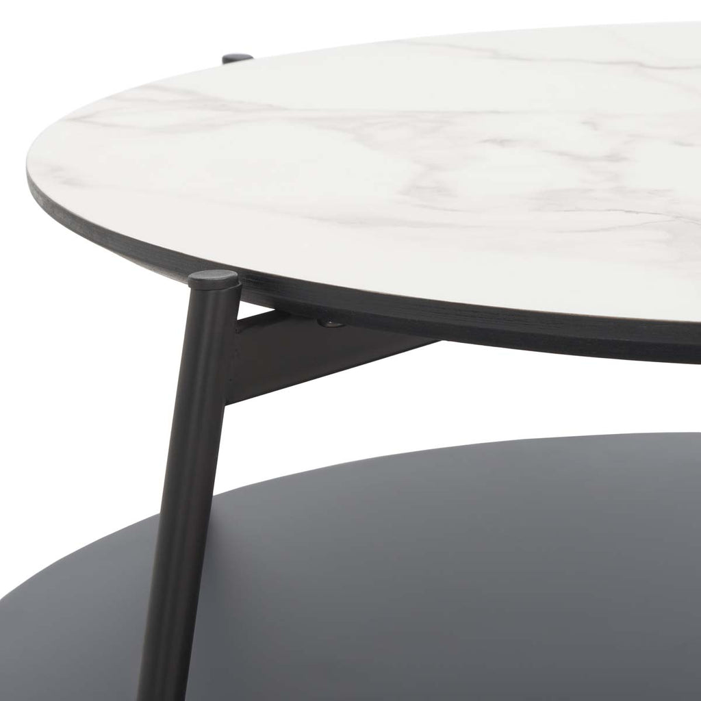 Safavieh Alexy Round Coffee Table - White/Black