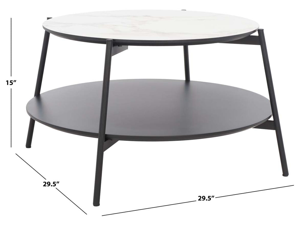 Safavieh Alexy Round Coffee Table - White/Black