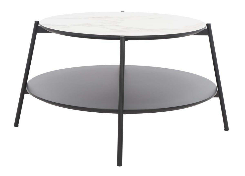 Safavieh Alexy Round Coffee Table - White/Black