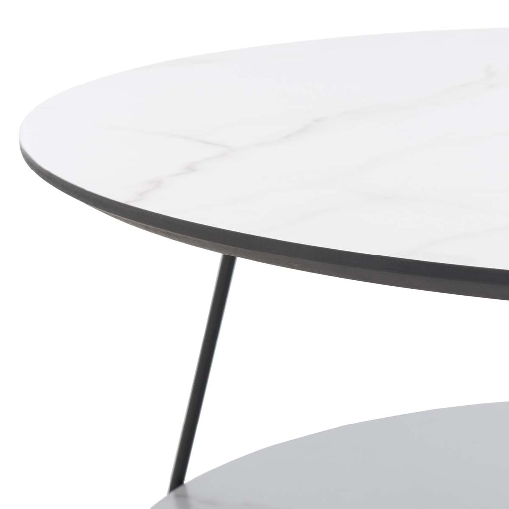 Safavieh Alyce Round Coffee Table - White/Black