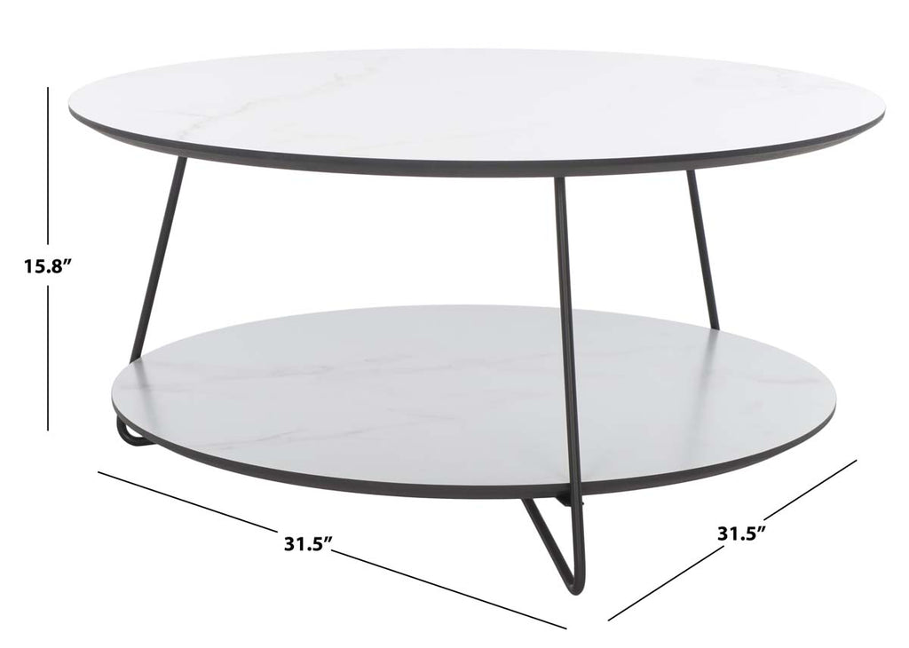 Safavieh Alyce Round Coffee Table - White/Black