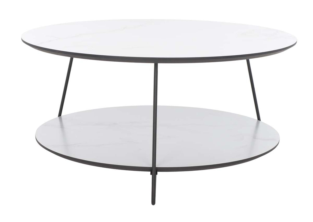 Safavieh Alyce Round Coffee Table - White/Black