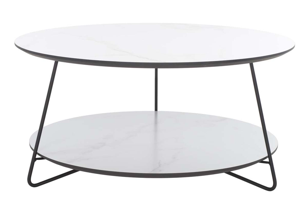 Safavieh Alyce Round Coffee Table - White/Black