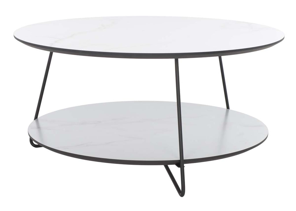 Safavieh Alyce Round Coffee Table - White/Black