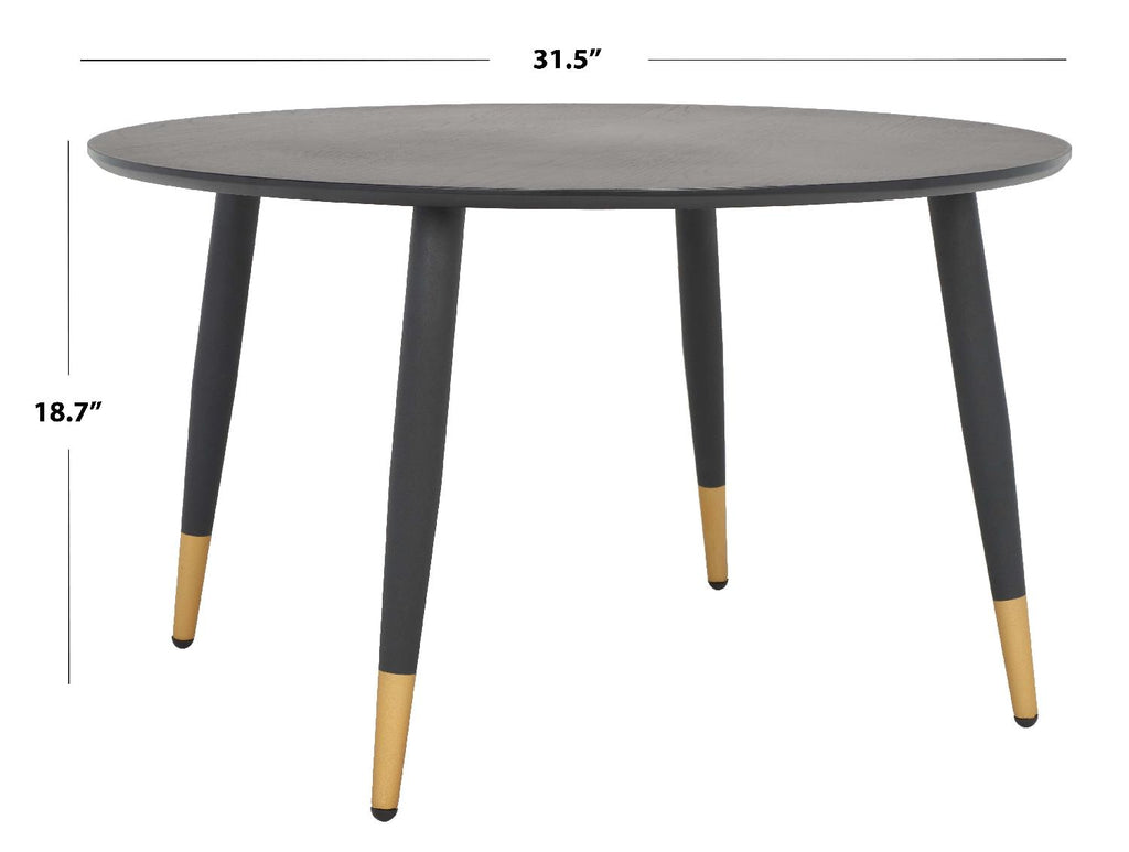 Safavieh Beck Round Coffee Table - Black / Gold