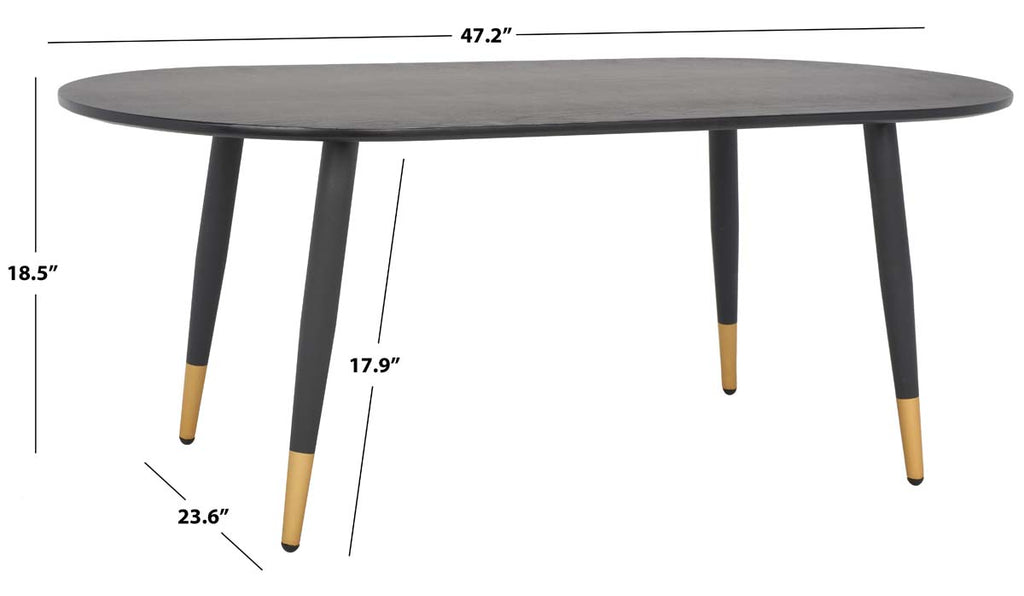 Safavieh Ames Oval Coffee Table - Black / Gold